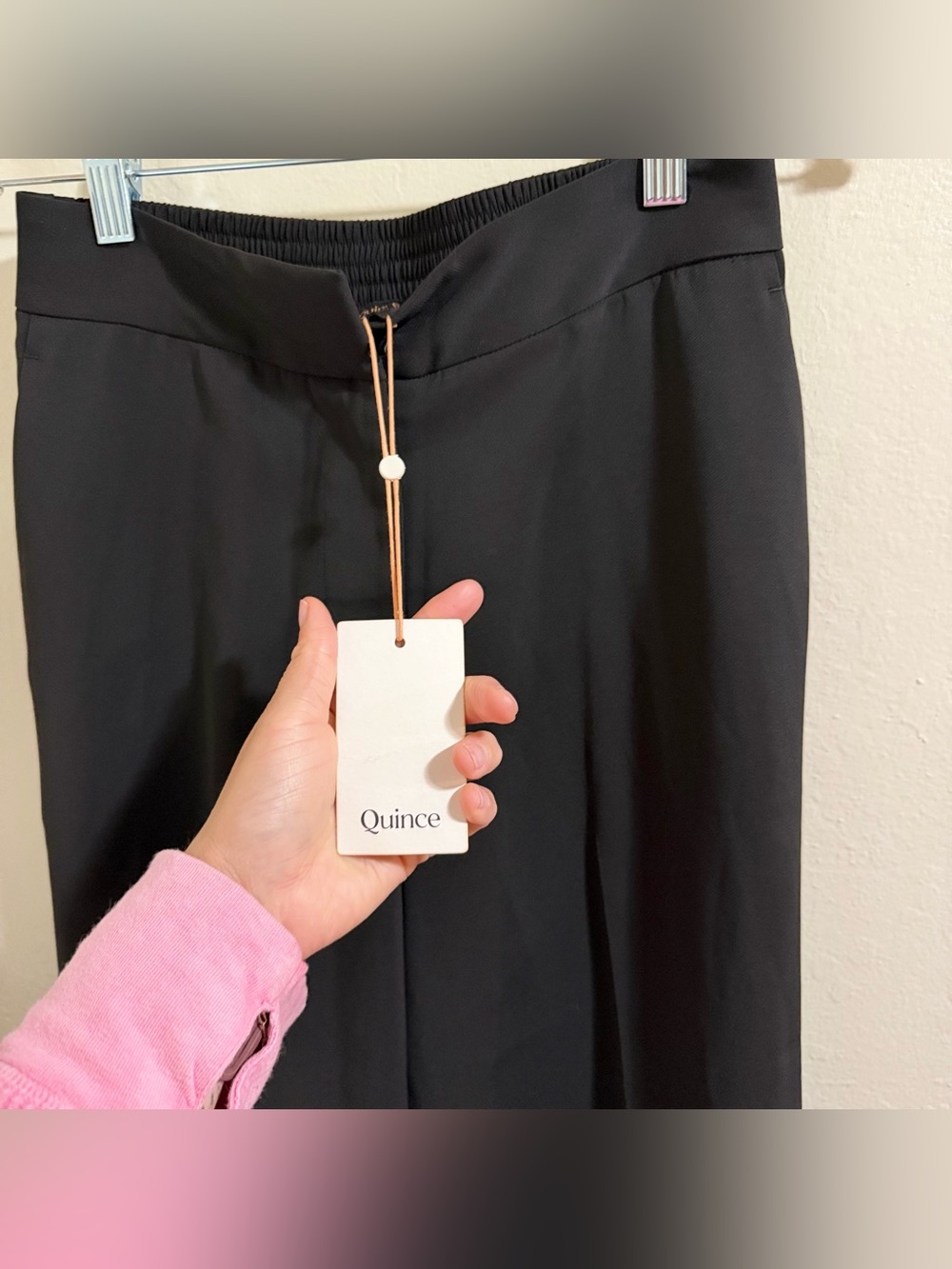 Quince Black Stretch Crepe Classic Trouser Pants Wide Leg Workwear NWT Size 2 - Picture 7 of 14